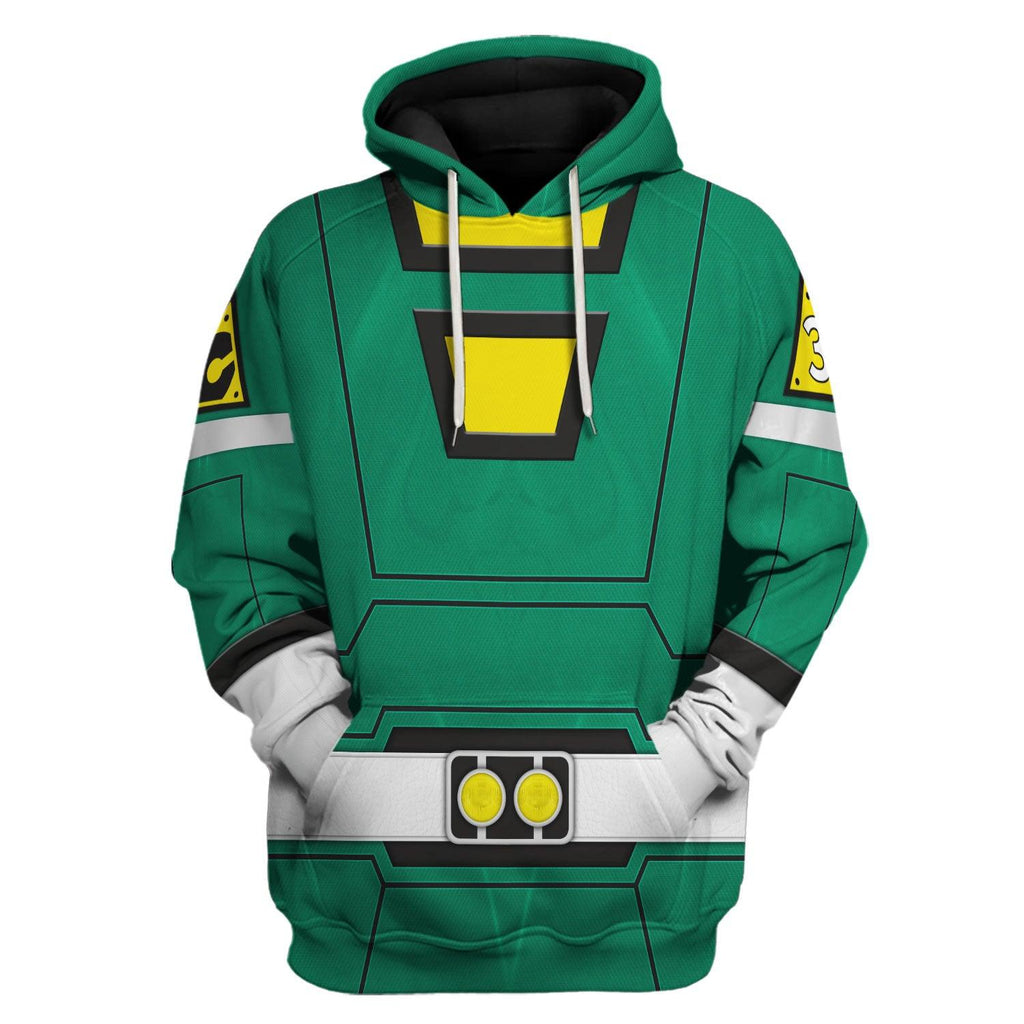 OodieGang Green Power Rangers Turbo Hoodies Sweatshirt T-shirt Hawaiian Tracksuit - OodieGang.com