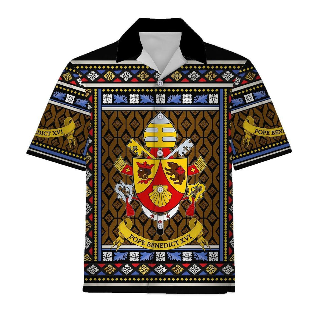 OodieGang Hawaiian Shirt Benedict XVI Coat Of Arms 3D Apparel - OodieGang.com