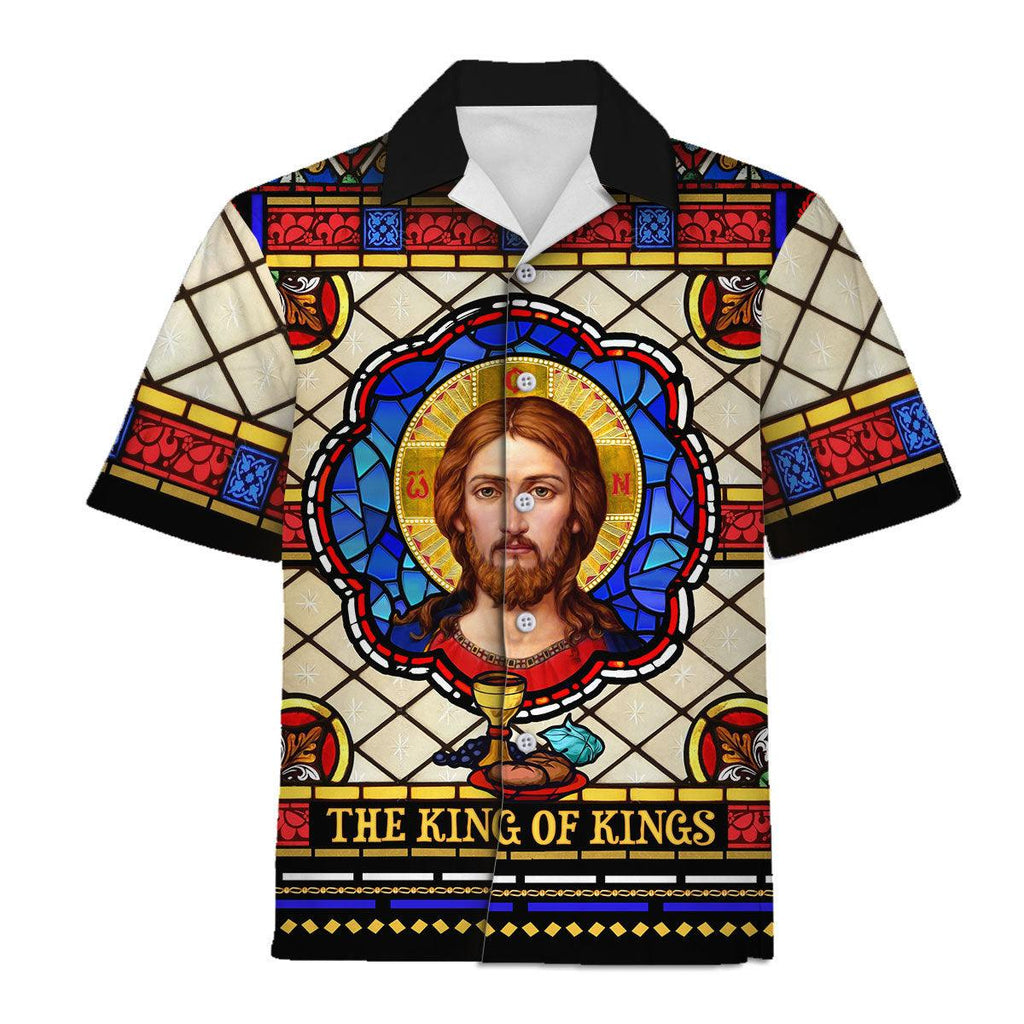 OodieGang Hawaiian Shirt Jesus The King of Kings 3D Apparel - OodieGang.com