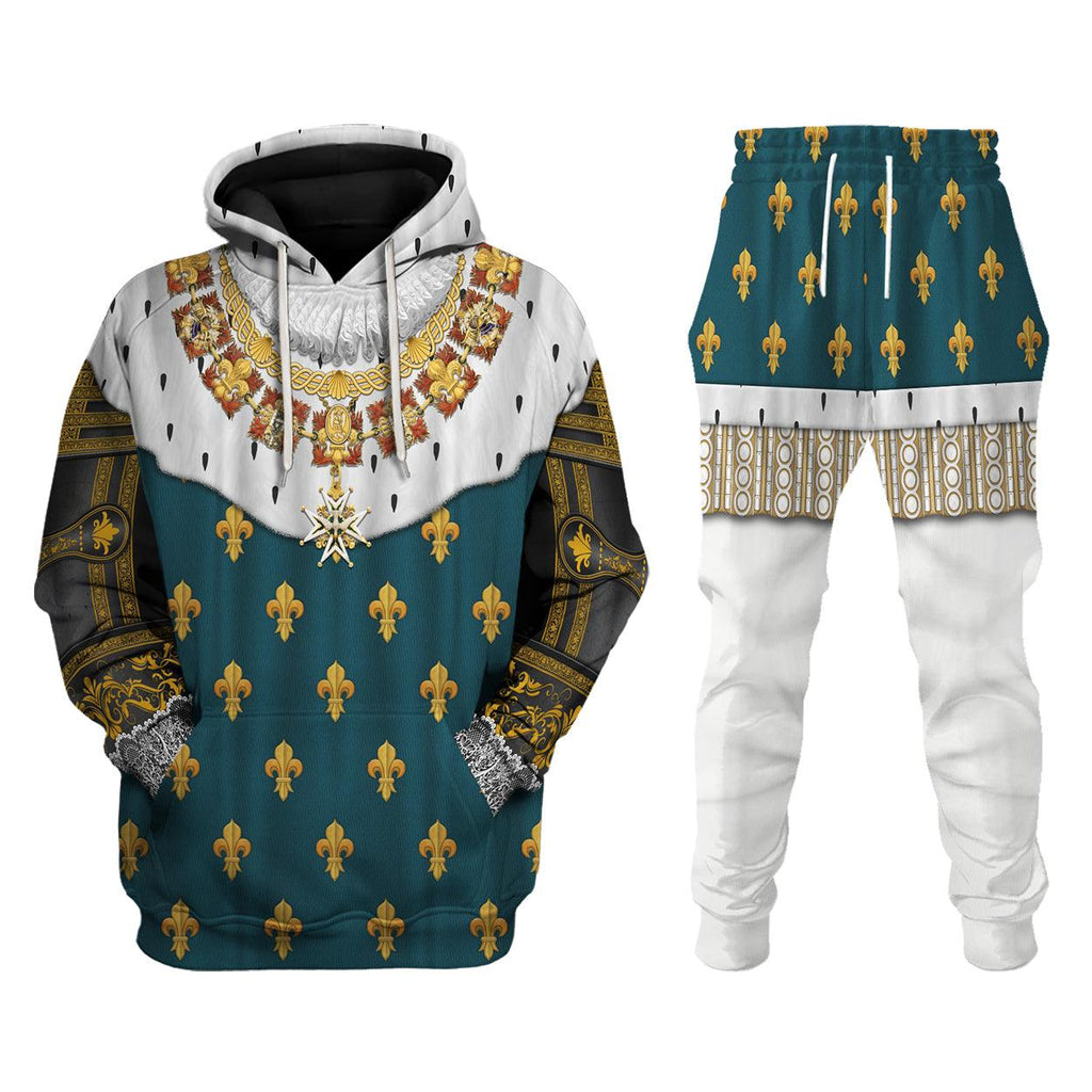 Oodiegang Henry IV of France in Coronation Robes Costume All Over Print Hoodie Sweatshirt T-Shirt Tracksuit - Oodiegang.com