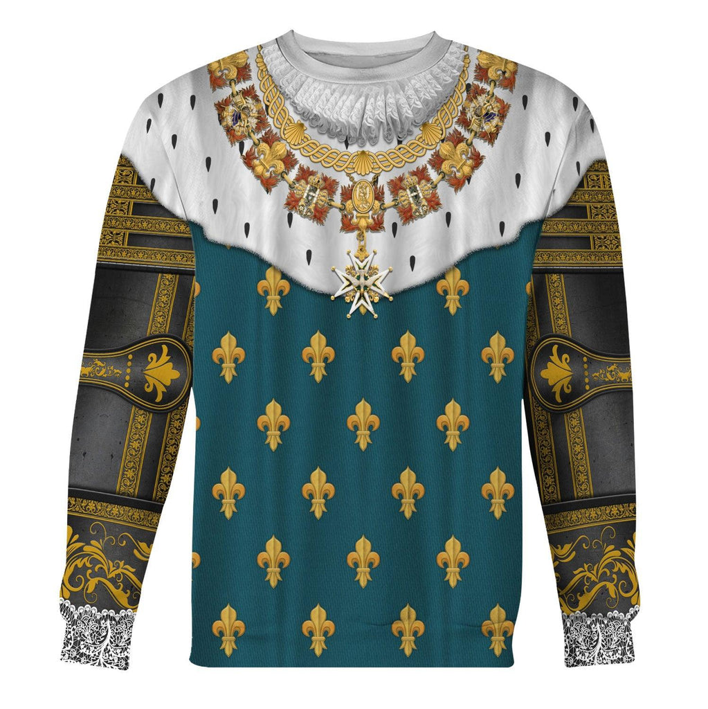 Oodiegang Henry IV of France in Coronation Robes Costume All Over Print Hoodie Sweatshirt T-Shirt Tracksuit - Oodiegang.com