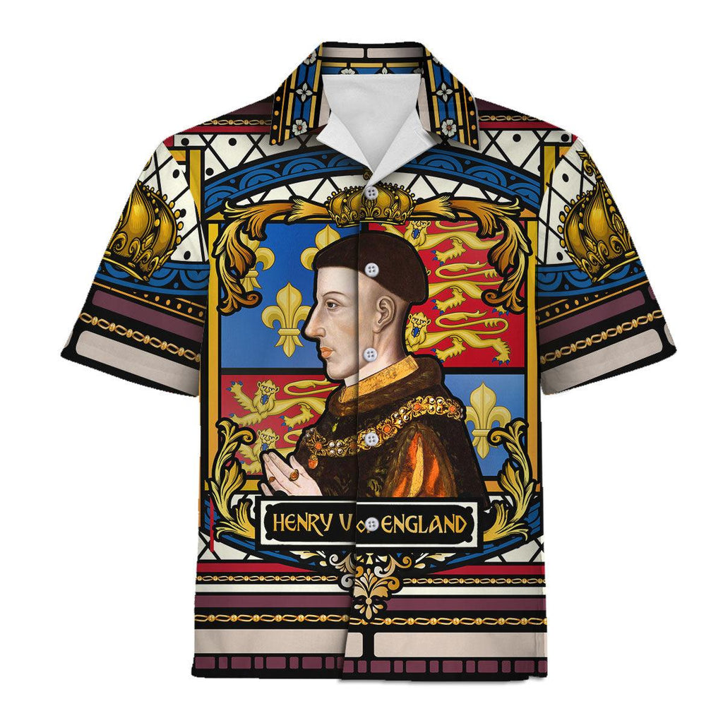 Oodiegang Henry V of England Stained Glass Hawaiian Shirt Polo Shirt - Oodiegang.com