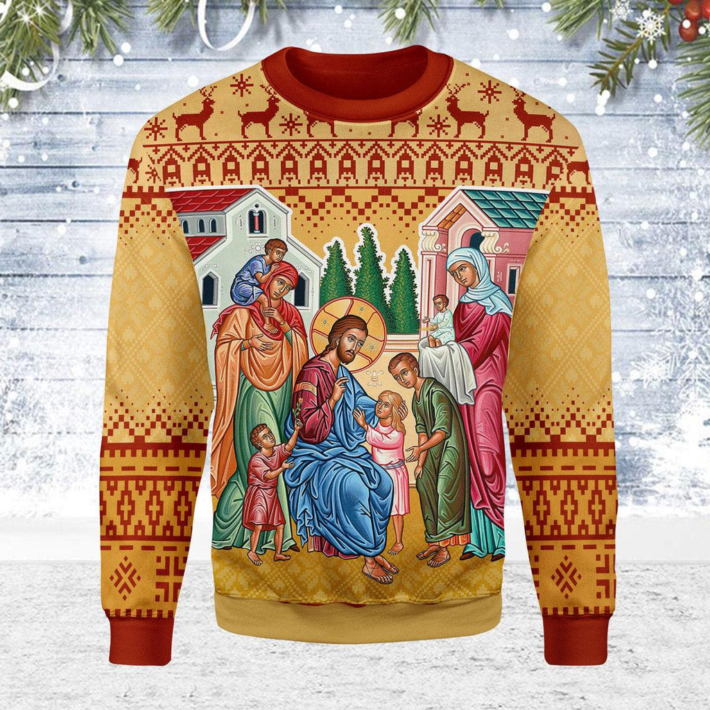 OodieGang Jesus Christ and The Children Christmas Sweater - OodieGang.com