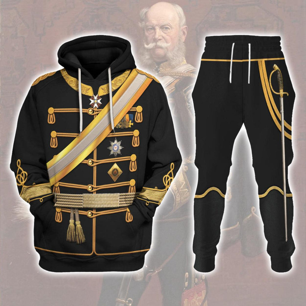 Oodiegang Kaiser Wilhelm I in a Hussar's Uniform German Emperor Costume Hoodie Sweatshirt T-Shirt Tracksuit - Oodiegang.com