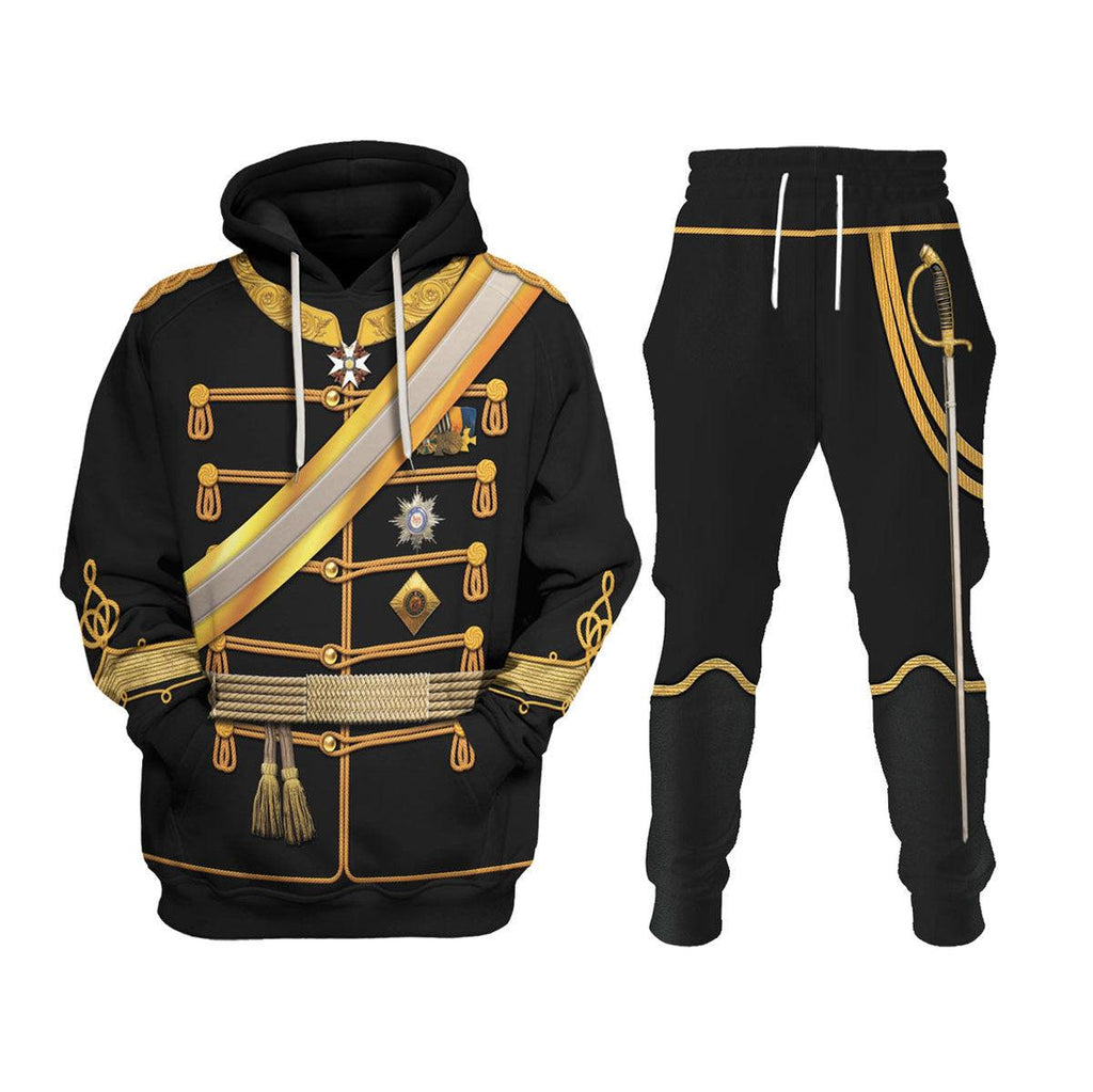 Oodiegang Kaiser Wilhelm I in a Hussar's Uniform German Emperor Costume Hoodie Sweatshirt T-Shirt Tracksuit - Oodiegang.com