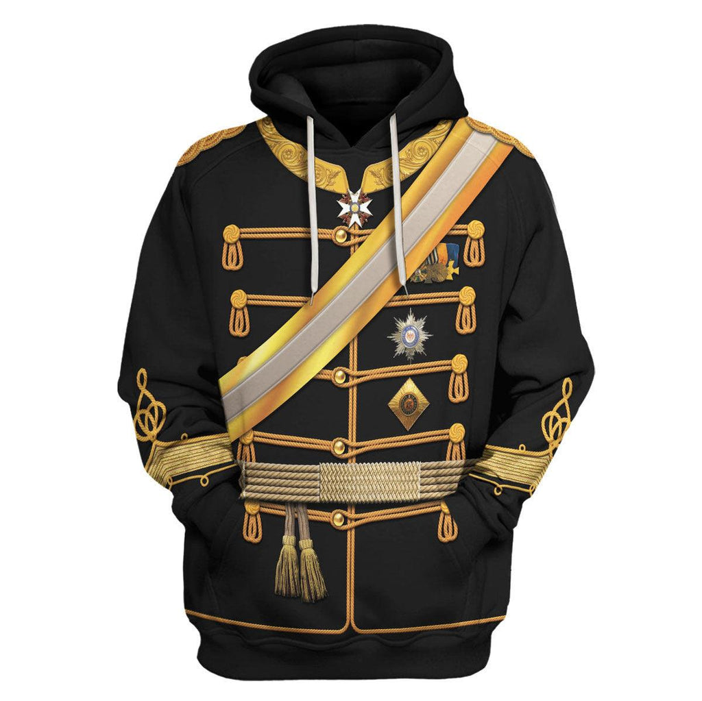 Oodiegang Kaiser Wilhelm I in a Hussar's Uniform German Emperor Costume Hoodie Sweatshirt T-Shirt Tracksuit - Oodiegang.com