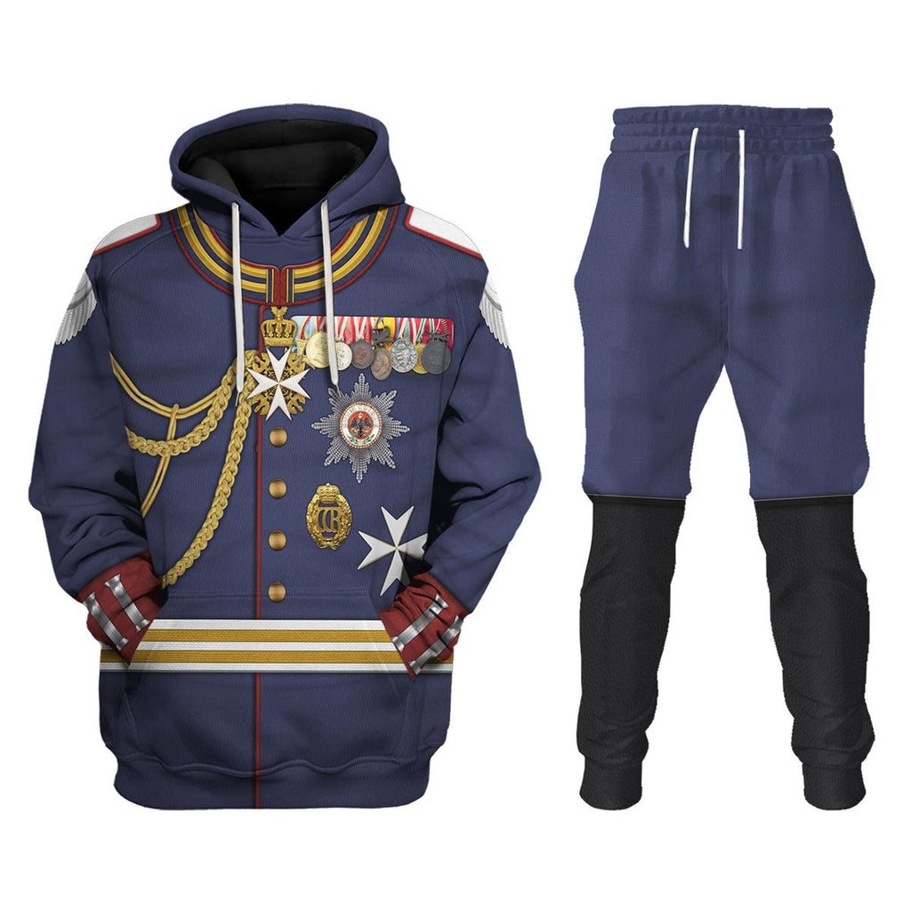 Oodiegang Kaiser Wilhelm II Military Uniform German Emperor Costume Hoodie Sweatshirt T-Shirt Tracksuit - Oodiegang.com