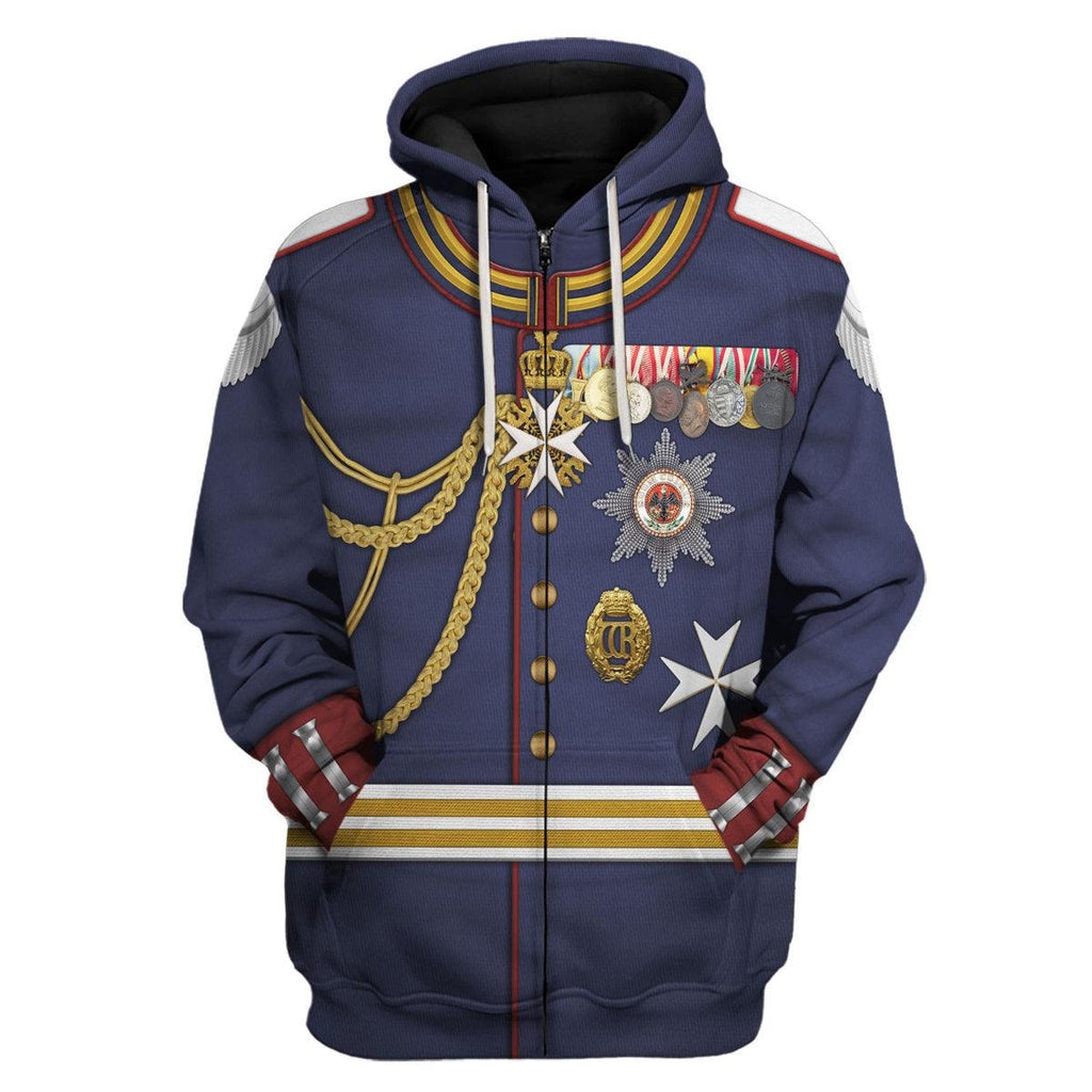 Oodiegang Kaiser Wilhelm II Military Uniform German Emperor Costume Hoodie Sweatshirt T-Shirt Tracksuit - Oodiegang.com