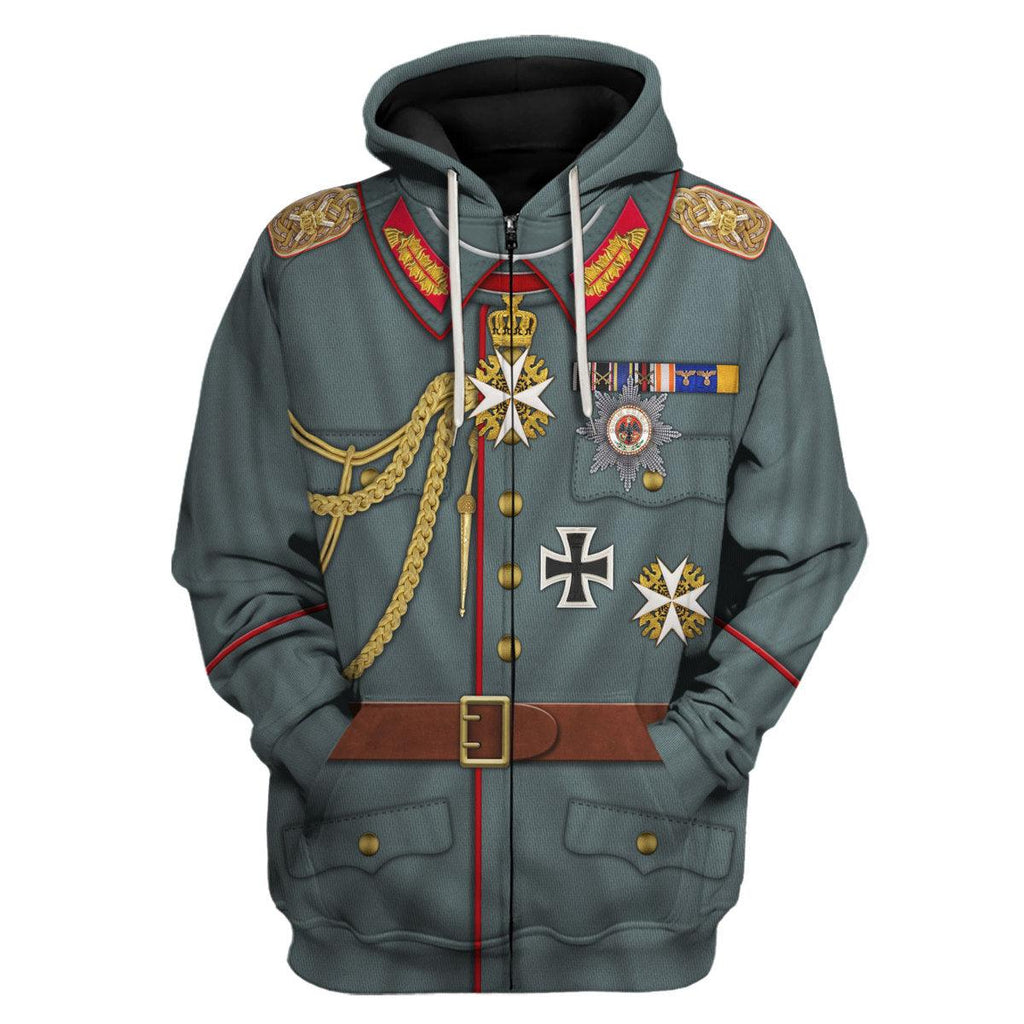 Oodiegang Kaiser Wilhelm II Uniform German Emperor Costume Hoodie Sweatshirt T-Shirt Tracksuit - Oodiegang.com