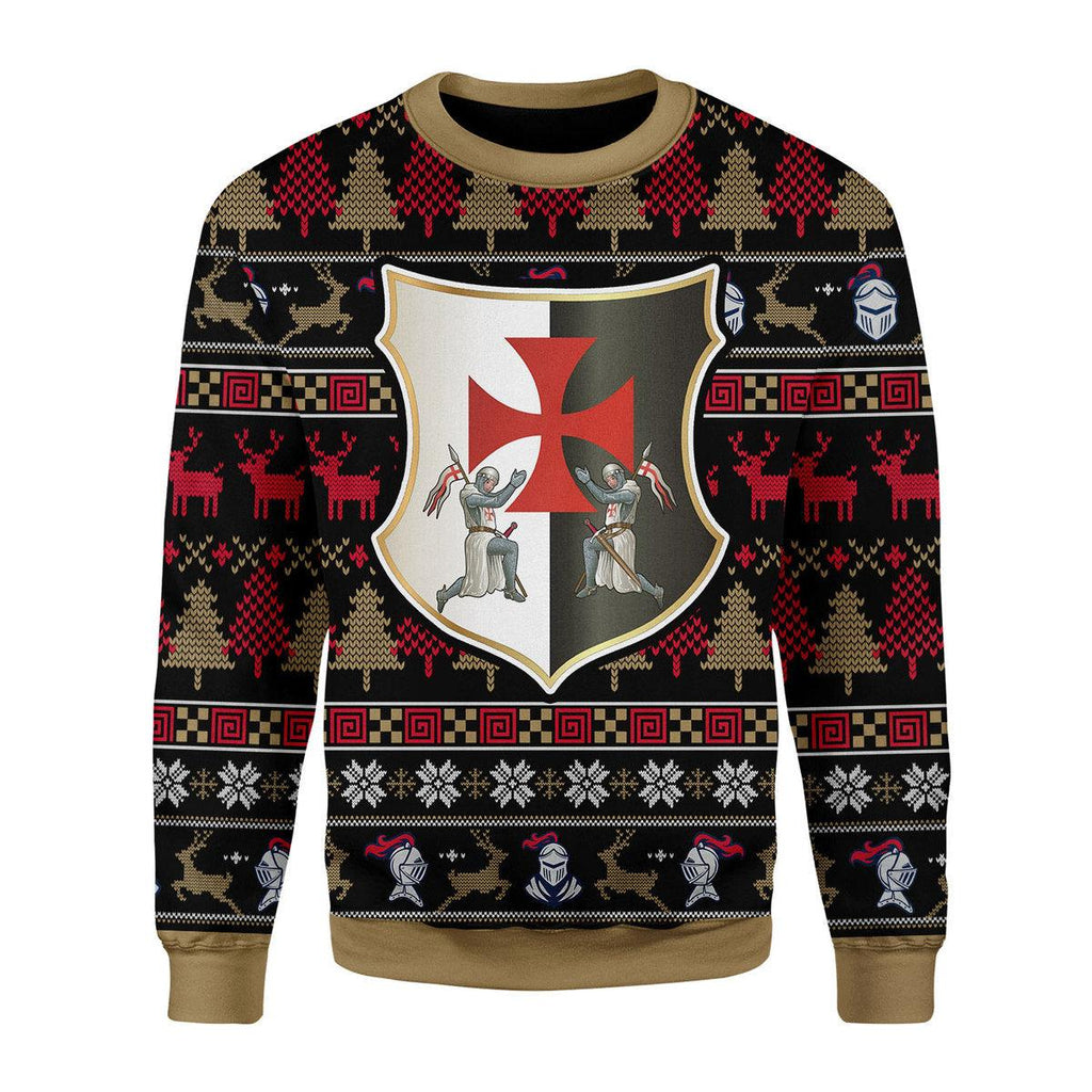 Oodiegang Knight Templar Christmas Ugly Sweater - Oodiegang.com