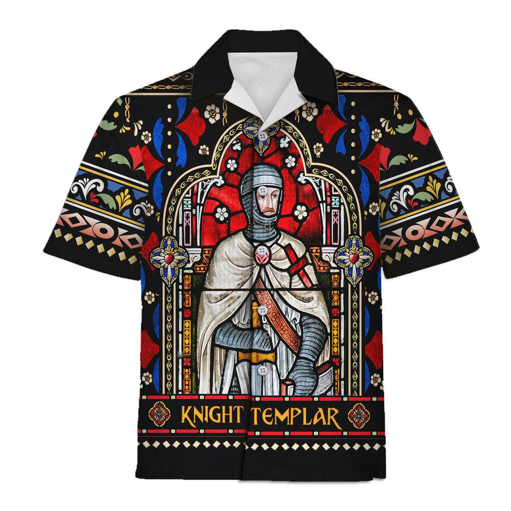 Oodiegang Knight Templar Stained Glass Hawaiian Shirt Polo Shirt - Oodiegang.com