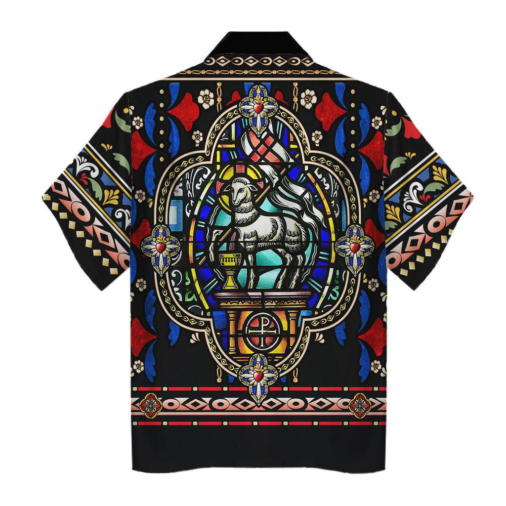 Oodiegang Knight Templar Stained Glass Hawaiian Shirt Polo Shirt - Oodiegang.com