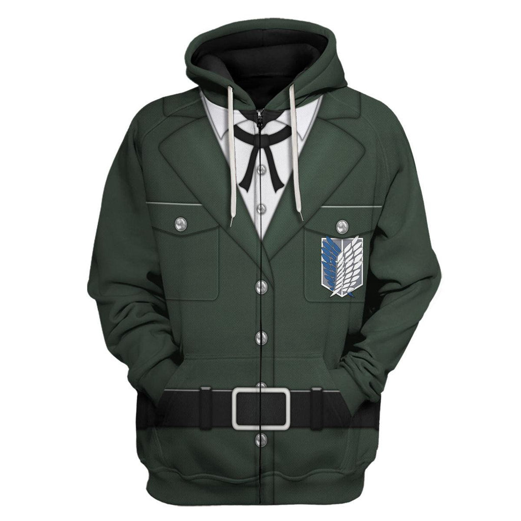 OodieGang Levi Ackerman Survey Corps Green Hoodie Sweatshirt T-Shirt Sweatpants - OodieGang.com