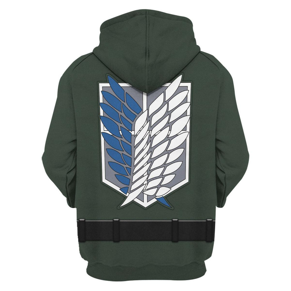 OodieGang Levi Ackerman Survey Corps Green Hoodie Sweatshirt T-Shirt Sweatpants - OodieGang.com