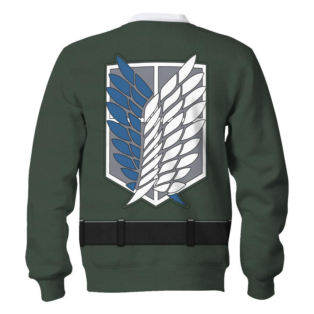 OodieGang Levi Ackerman Survey Corps Green Hoodie Sweatshirt T-Shirt Sweatpants - OodieGang.com