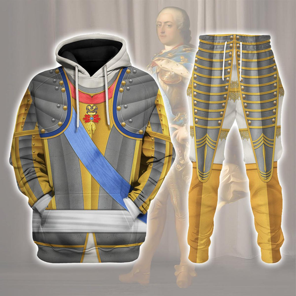 Oodiegang Louis Louis XV of France Armour Costume All Over Print Hoodie Sweatshirt T-Shirt Tracksuit - Oodiegang.com