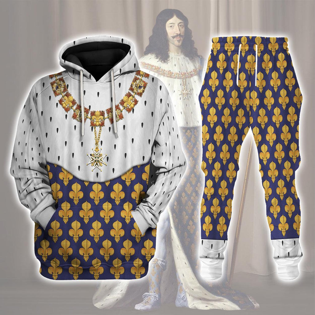 Oodiegang Louis XIII of France in Coronation Robes Costume All Over Print Hoodie Sweatshirt T-Shirt Tracksuit - Oodiegang.com