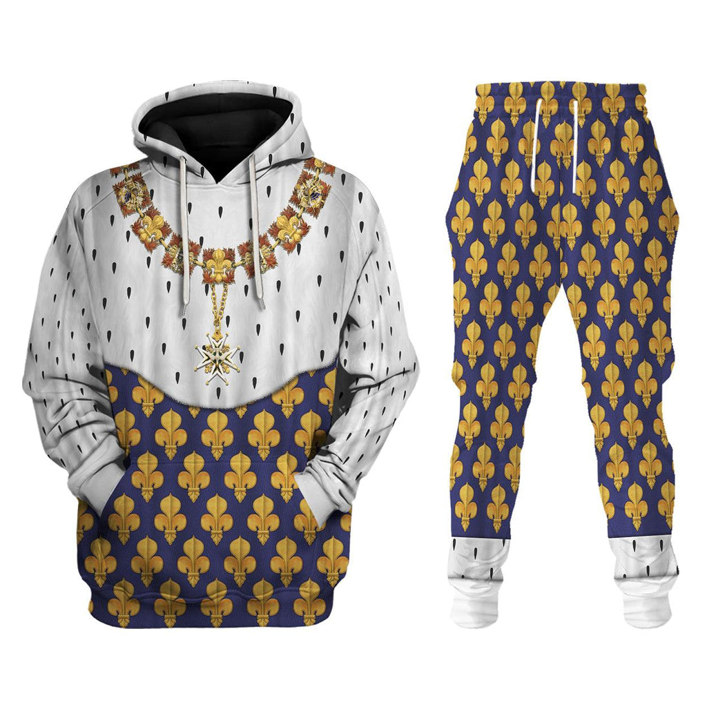 Oodiegang Louis XIII of France in Coronation Robes Costume All Over Print Hoodie Sweatshirt T-Shirt Tracksuit - Oodiegang.com