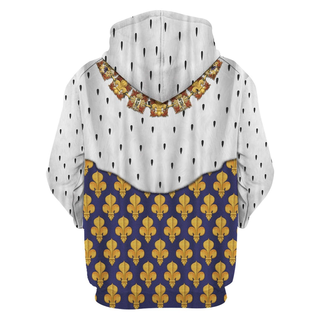 Oodiegang Louis XIII of France in Coronation Robes Costume All Over Print Hoodie Sweatshirt T-Shirt Tracksuit - Oodiegang.com