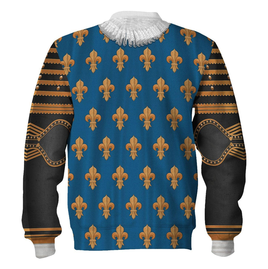 Oodiegang Louis XIII of France Warrior King Costume All Over Print Hoodie Sweatshirt T-Shirt Tracksuit - Oodiegang.com