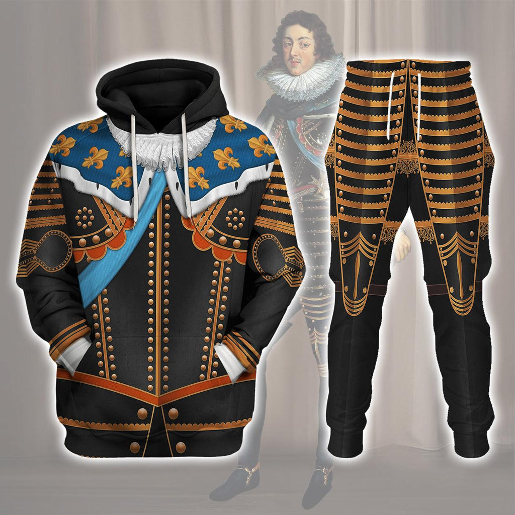 Oodiegang Louis XIII of France Warrior King Costume All Over Print Hoodie Sweatshirt T-Shirt Tracksuit - Oodiegang.com