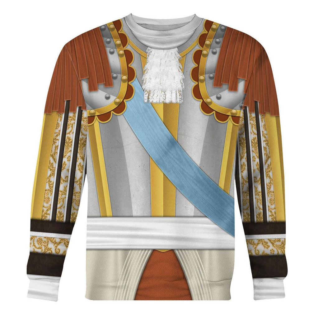 Oodiegang Louis XIV of France Armour Costume All Over Print Hoodie Sweatshirt T-Shirt Tracksuit - Oodiegang.com