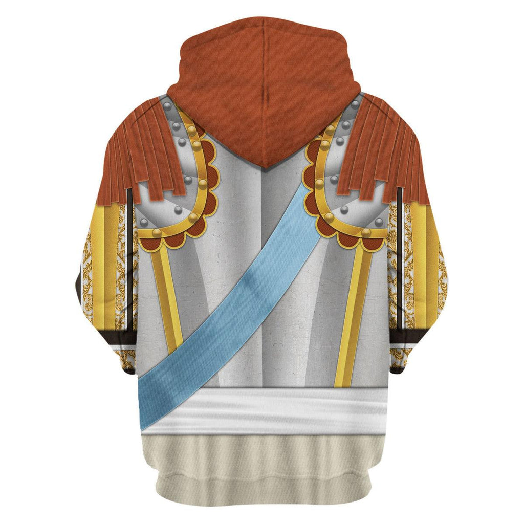 Oodiegang Louis XIV of France Armour Costume All Over Print Hoodie Sweatshirt T-Shirt Tracksuit - Oodiegang.com