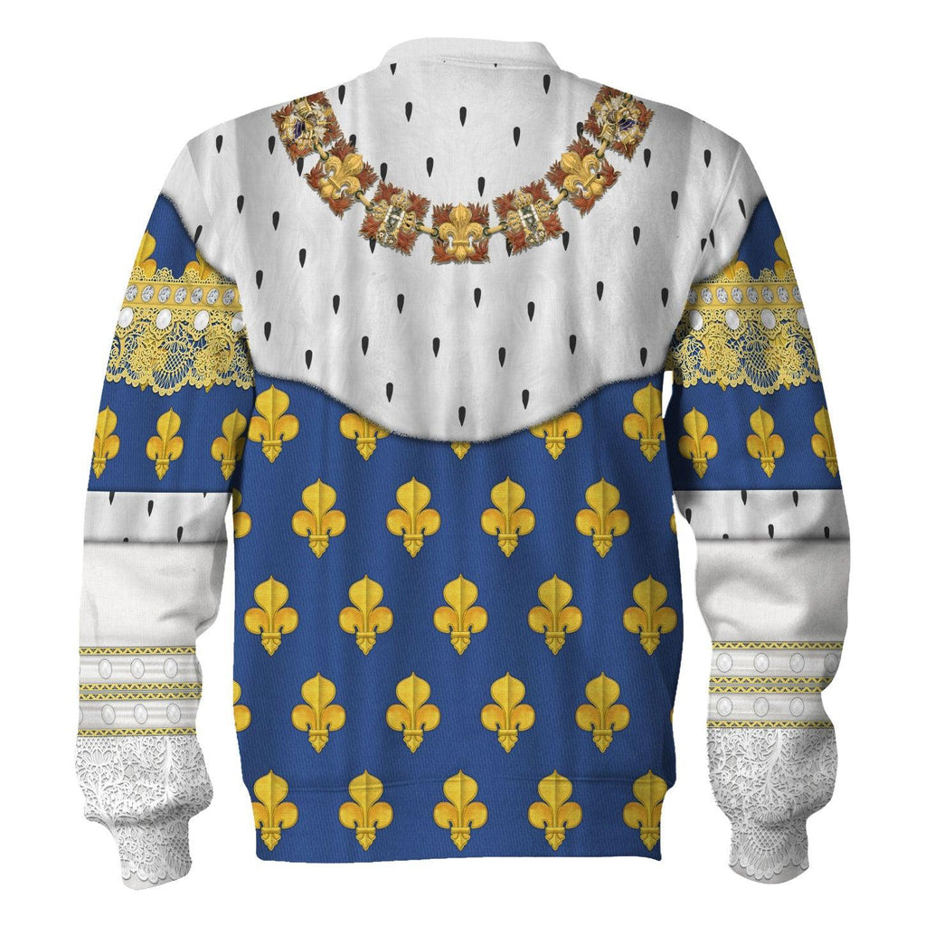 Oodiegang Louis XIV of France in Coronation Robes Costume All Over Print Hoodie Sweatshirt T-Shirt Tracksuit - Oodiegang.com