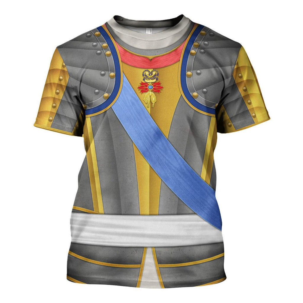 Oodiegang Louis XV of France Armour Costume All Over Print Hoodie Sweatshirt T-Shirt Tracksuit - Oodiegang.com