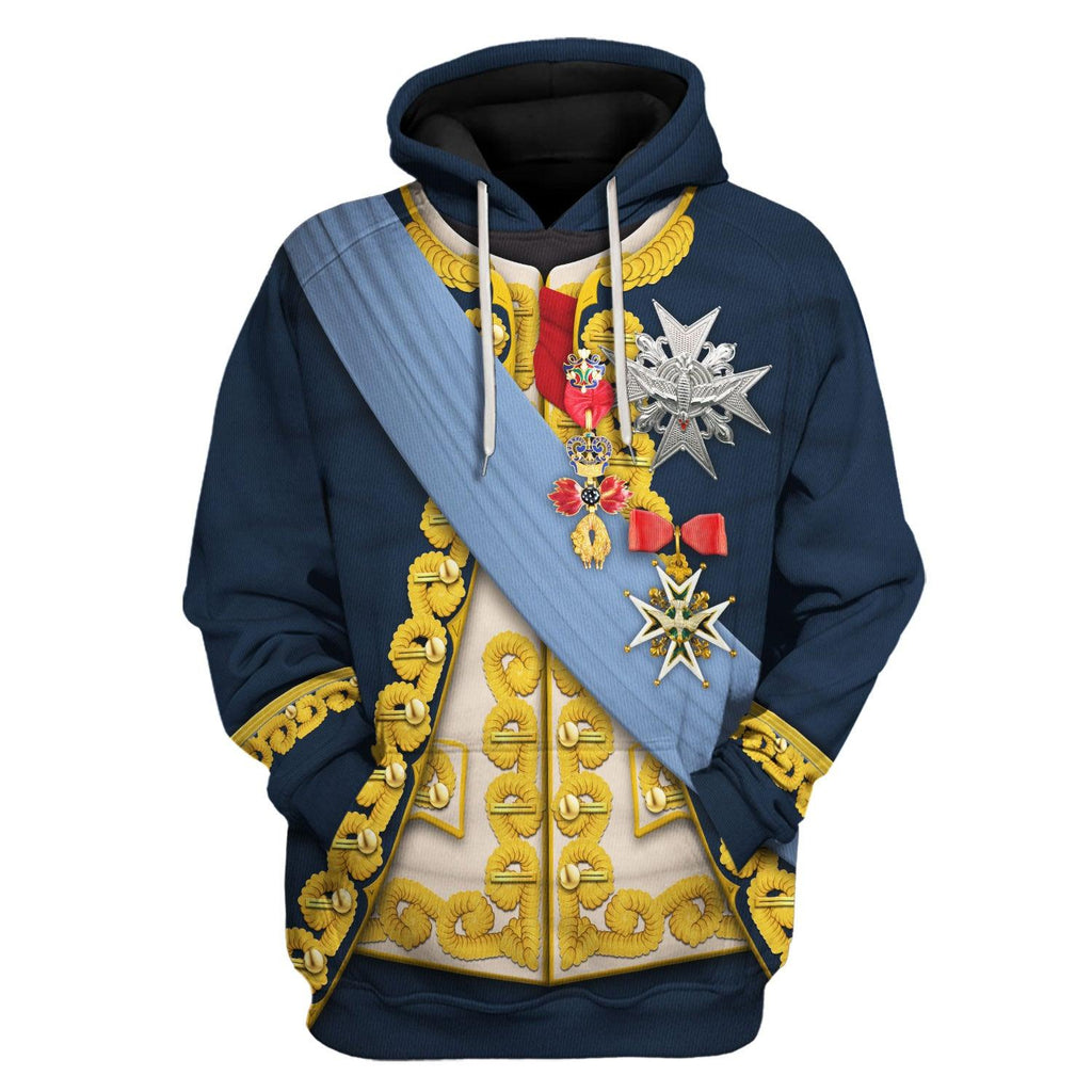 Oodiegang Louis XV of France In 1763 Uniform All Over Print Hoodie Sweatshirt T-Shirt Tracksuit - Oodiegang.com