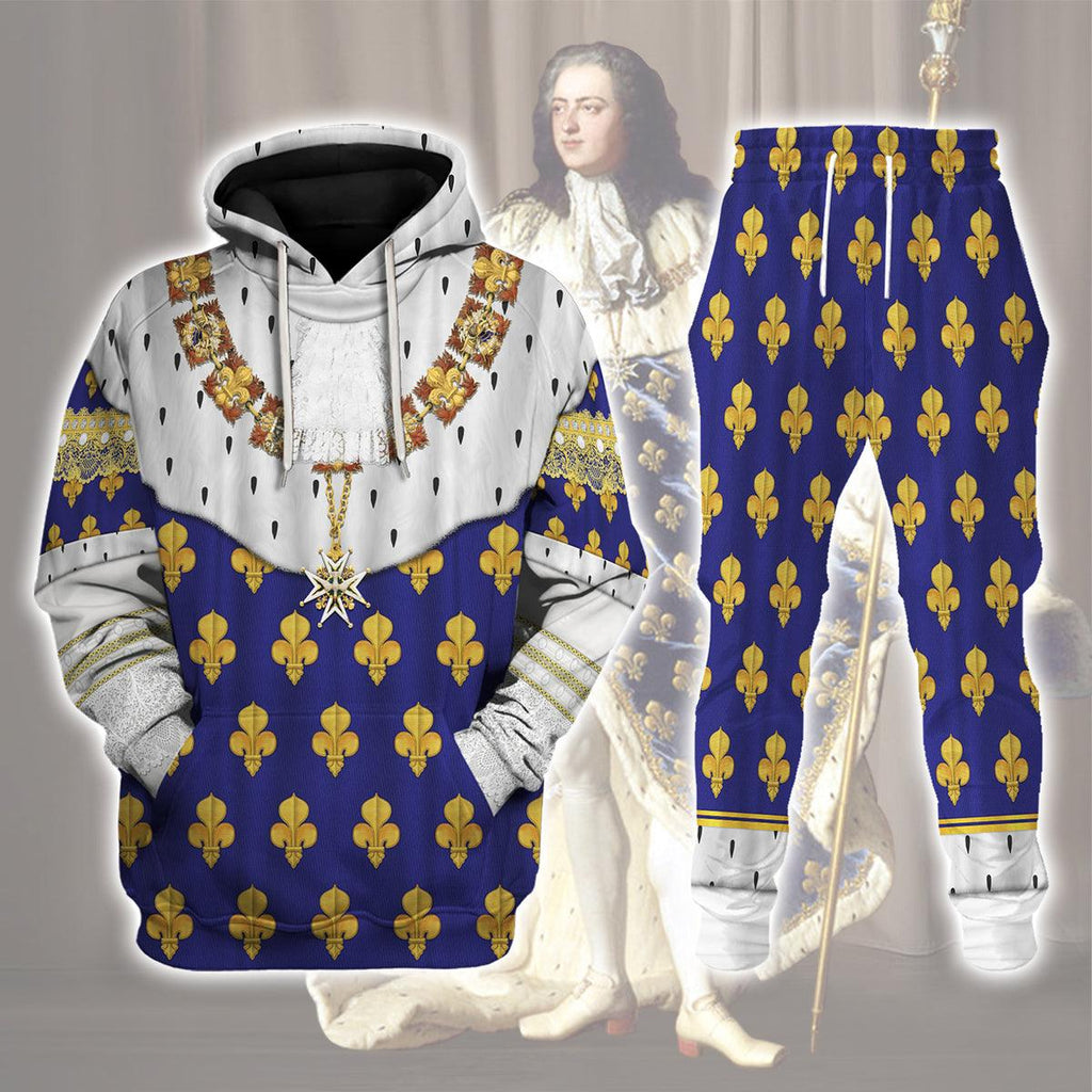 Oodiegang Louis XV of France in Coronation Robes Costume All Over Print Hoodie Sweatshirt T-Shirt Tracksuit - Oodiegang.com