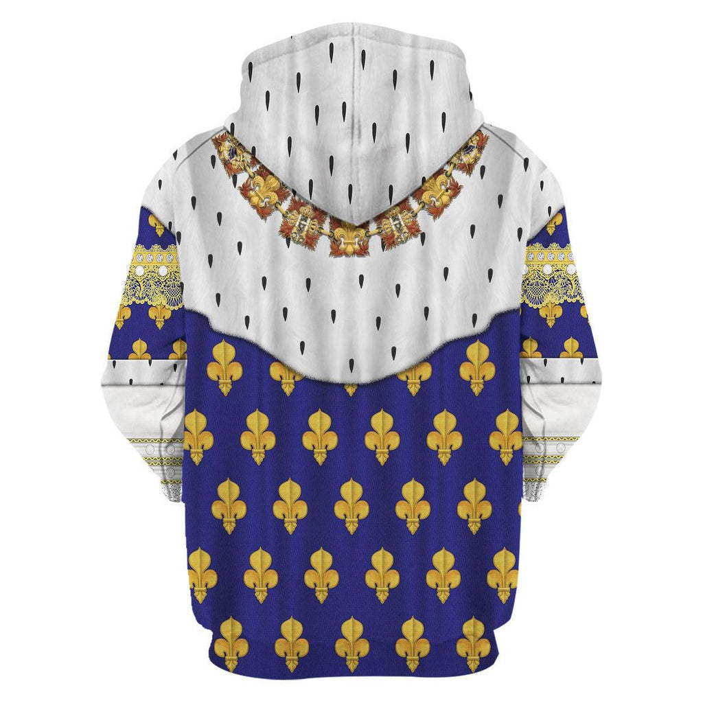 Oodiegang Louis XV of France in Coronation Robes Costume All Over Print Hoodie Sweatshirt T-Shirt Tracksuit - Oodiegang.com