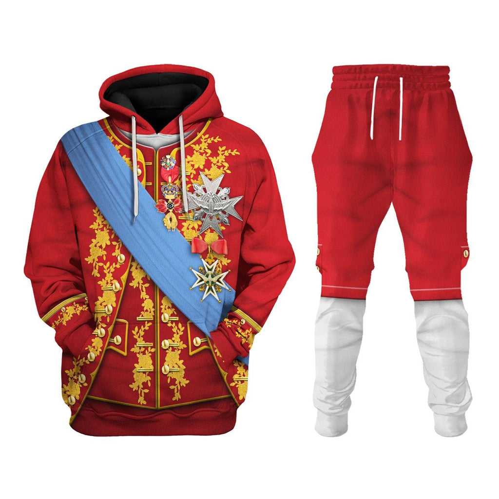 Oodiegang Louis XV of France Uniform All Over Print Hoodie Sweatshirt T-Shirt Tracksuit - Oodiegang.com