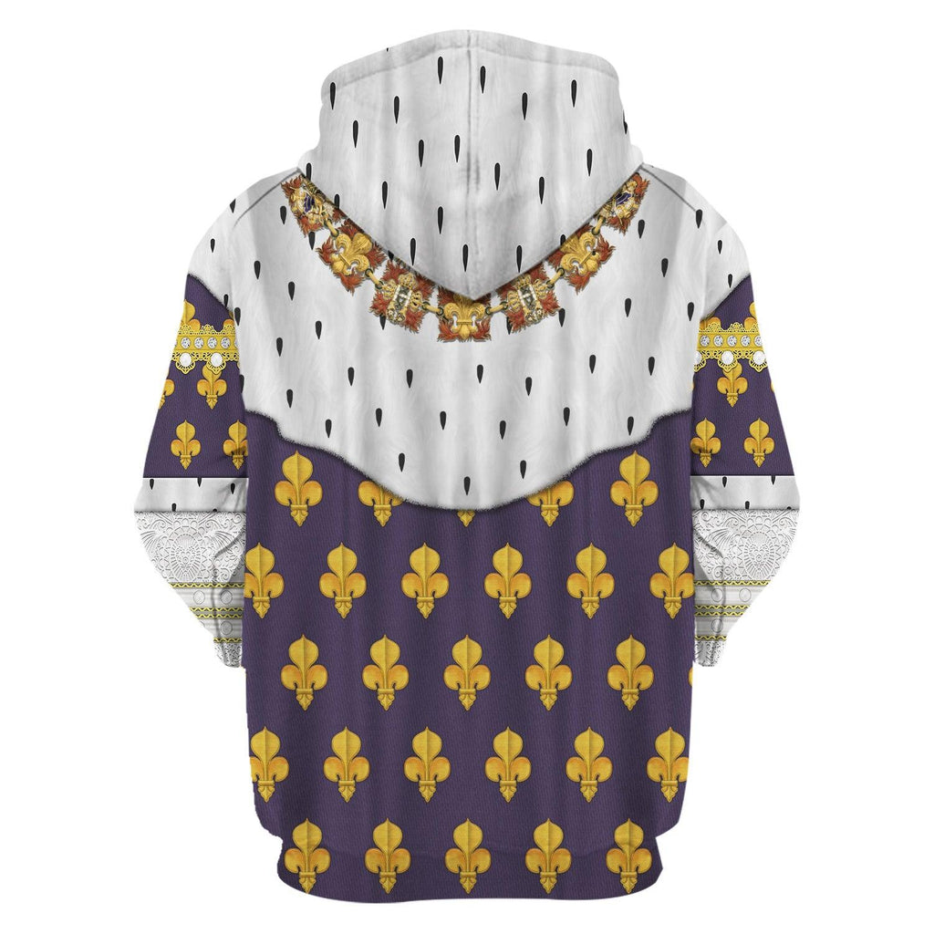 Oodiegang Louis XVI of France in Coronation Robes Costume All Over Print Hoodie Sweatshirt T-Shirt Tracksuit - Oodiegang.com