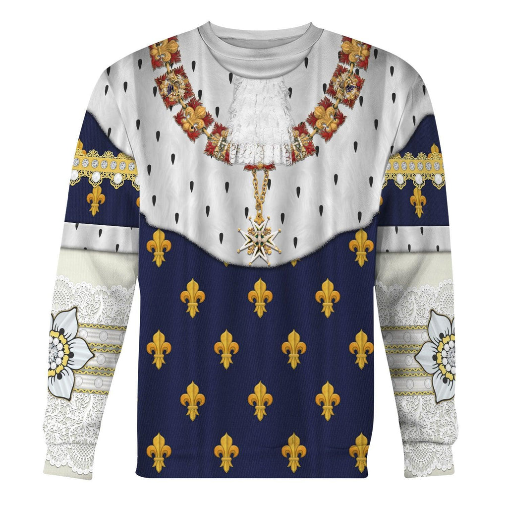 Oodiegang Louis XVIII of France in Coronation Robes Costume All Over Print Hoodie Sweatshirt T-Shirt Tracksuit - Oodiegang.com