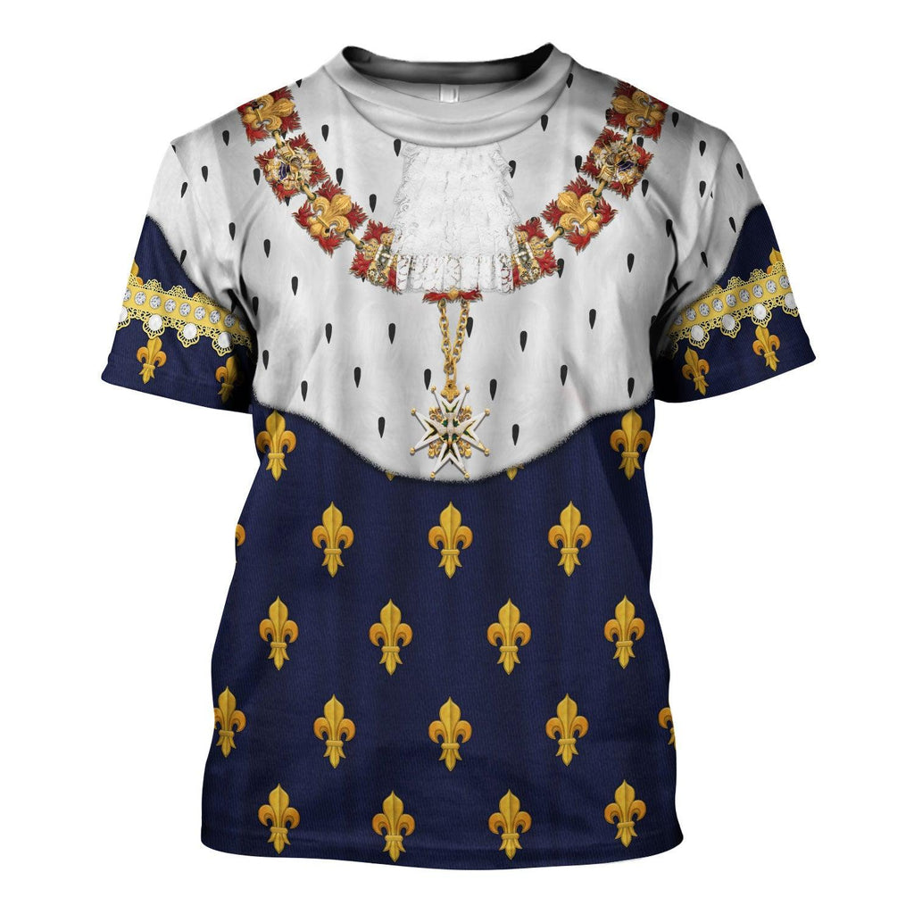 Oodiegang Louis XVIII of France in Coronation Robes Costume All Over Print Hoodie Sweatshirt T-Shirt Tracksuit - Oodiegang.com