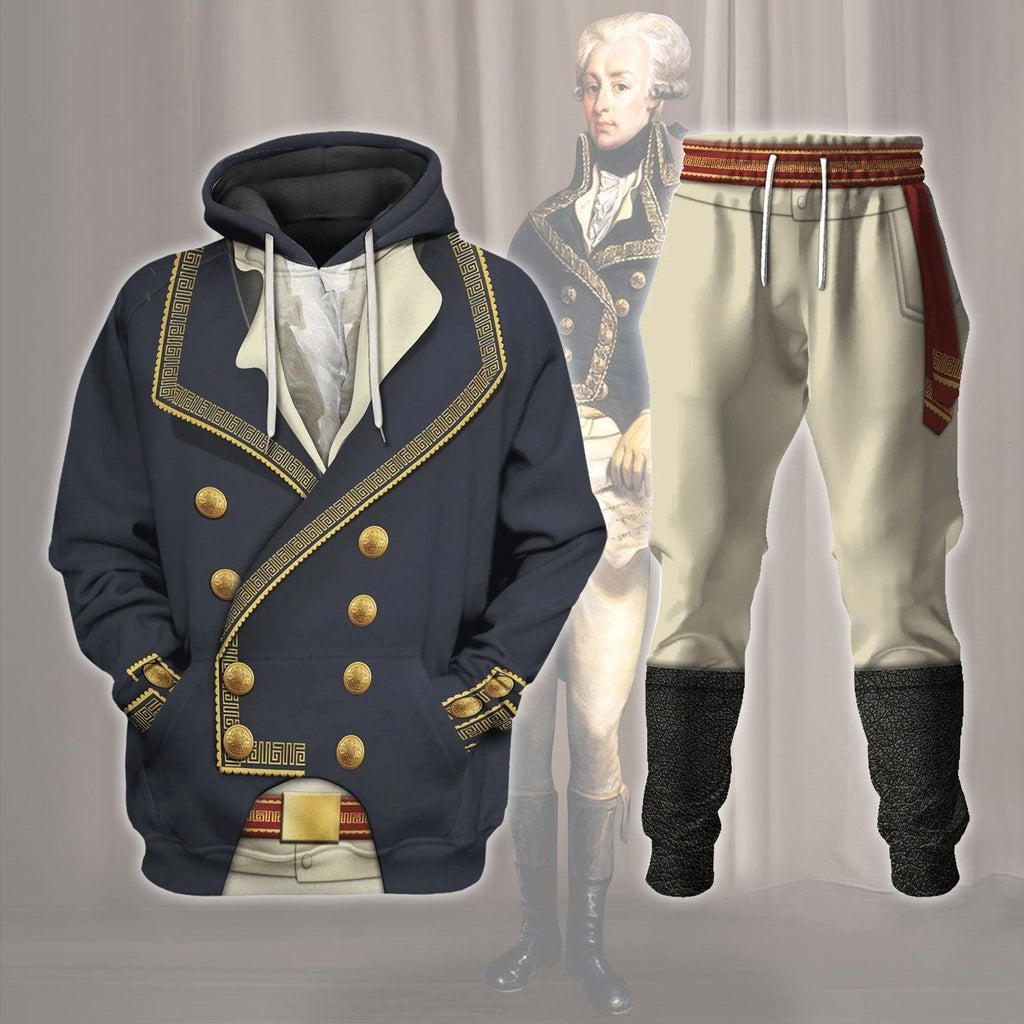 OodieGang Marquis de Lafayette American Revolutionary War Costume Hoodie Sweatshirt T-Shirt Tracksuit - OodieGang.com