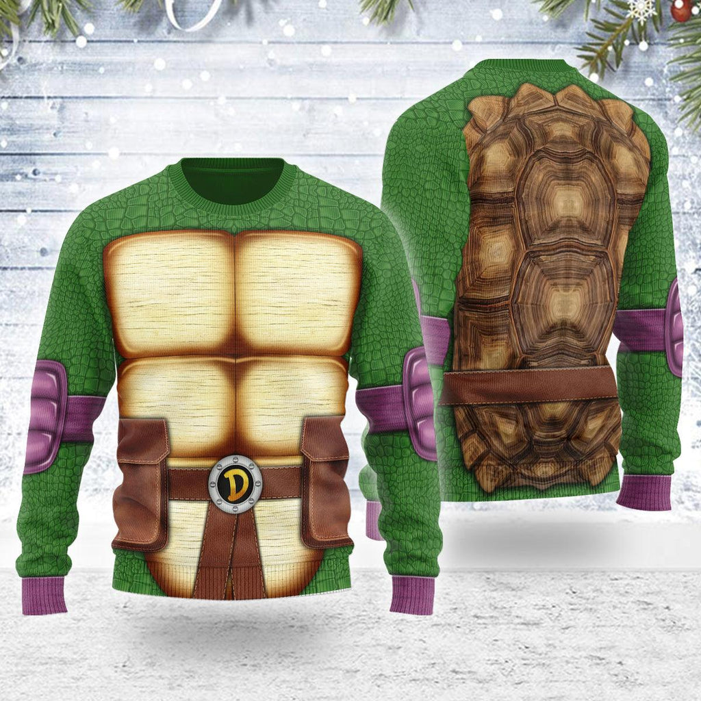 OodieGang Merry Christmas Donatello Ninja Turtle Unisex Wool Sweater - OodieGang.com