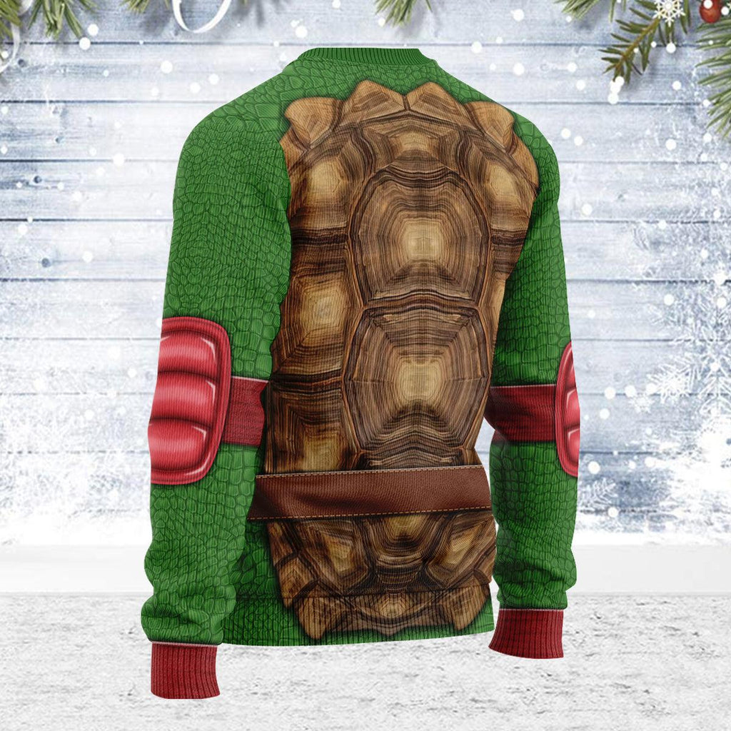 OodieGang Merry Christmas Raphael Ninja Turtle Unisex Wool Sweater - OodieGang.com