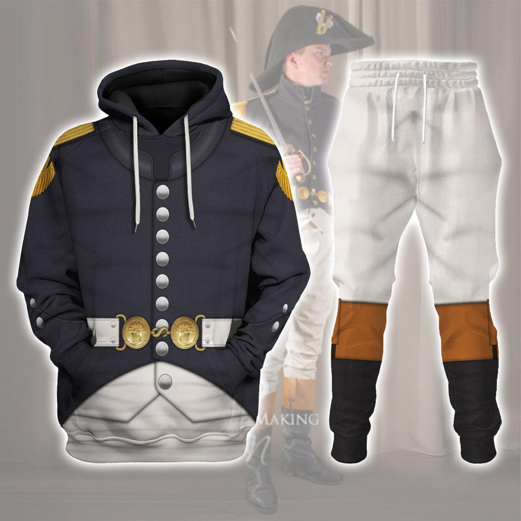 Oodiegang Napoleonic French Grenadier Officer-Campaign Dress (1806-1815) Uniform All Over Print Hoodie Sweatshirt T-Shirt Tracksuit - Oodiegang.com