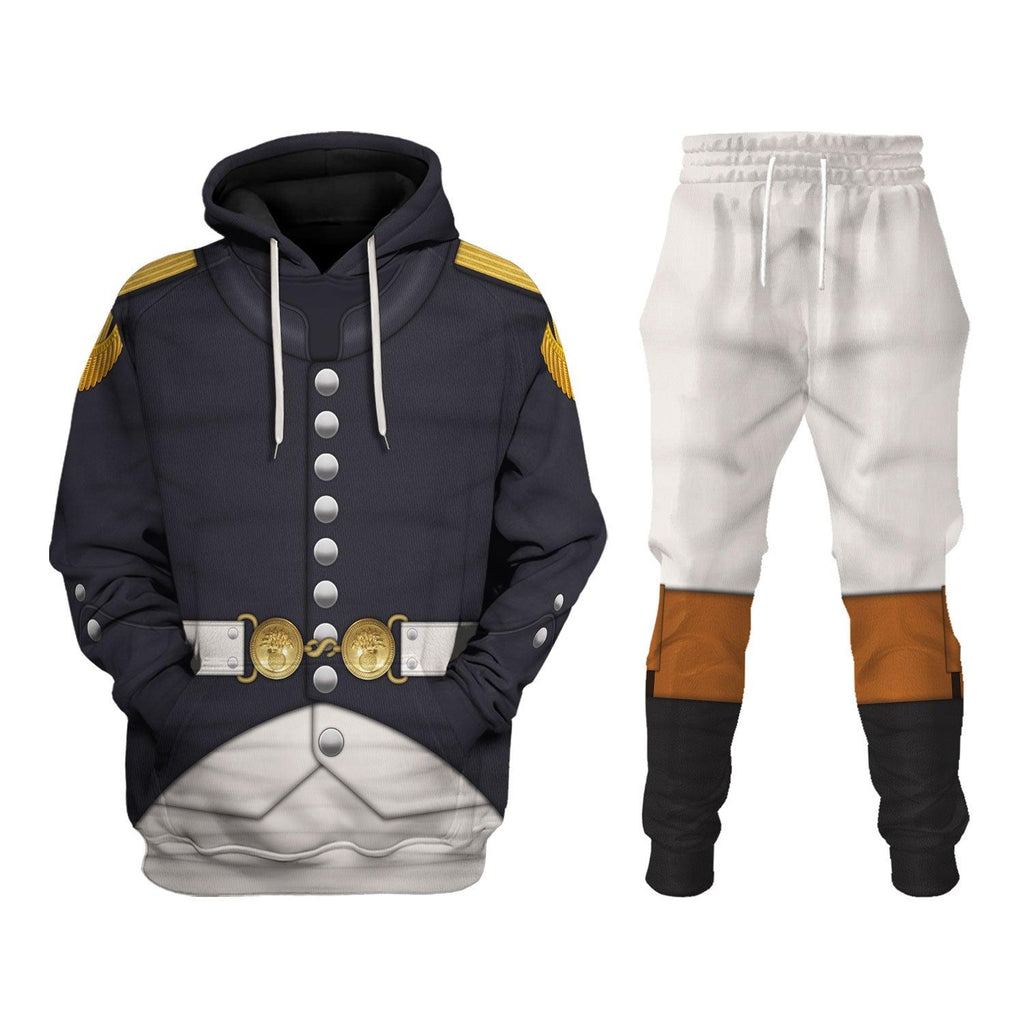 Oodiegang Napoleonic French Grenadier Officer-Campaign Dress (1806-1815) Uniform All Over Print Hoodie Sweatshirt T-Shirt Tracksuit - Oodiegang.com