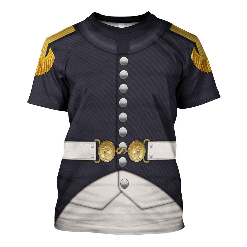 Oodiegang Napoleonic French Grenadier Officer-Campaign Dress (1806-1815) Uniform All Over Print Hoodie Sweatshirt T-Shirt Tracksuit - Oodiegang.com