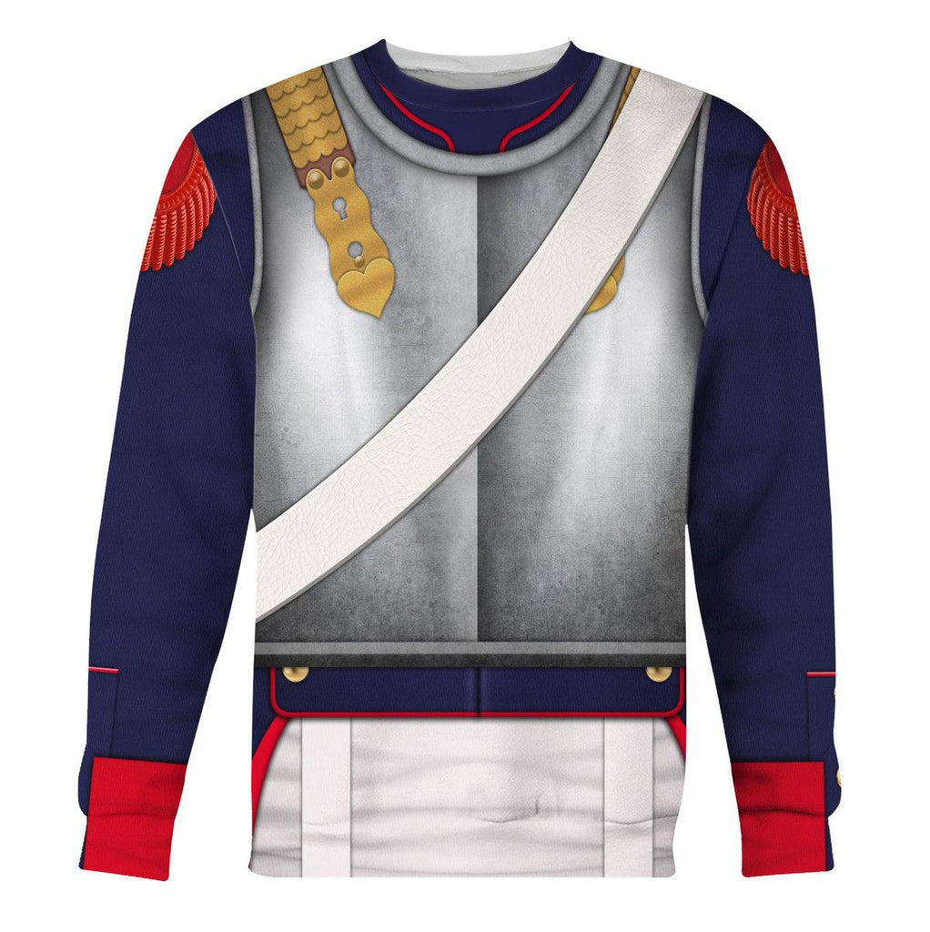 Oodiegang Napoleonic French Heavy Cavalry-Curassier (1812-1815) Uniform All Over Print Hoodie Sweatshirt T-Shirt Tracksuit - Oodiegang.com