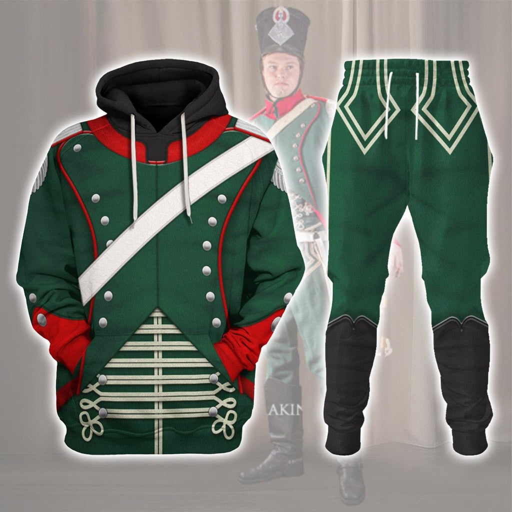 Oodiegang Napoleonic French Light Cavalry-Chasseur A Cheval-Officer (1806-1815) Uniform All Over Print Hoodie Sweatshirt T-Shirt Tracksuit - Oodiegang.com