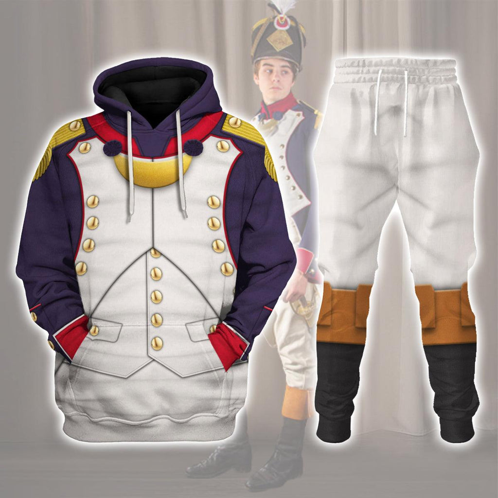 Oodiegang Napoleonic French Line Infantry Officer-1806-1815 Uniform All Over Print Hoodie Sweatshirt T-Shirt Tracksuit - Oodiegang.com