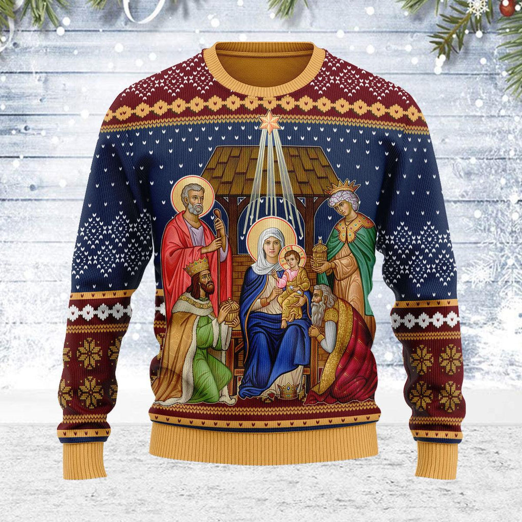 OodieGang Nativity of Jesus Christ Christmas Sweater - OodieGang.com