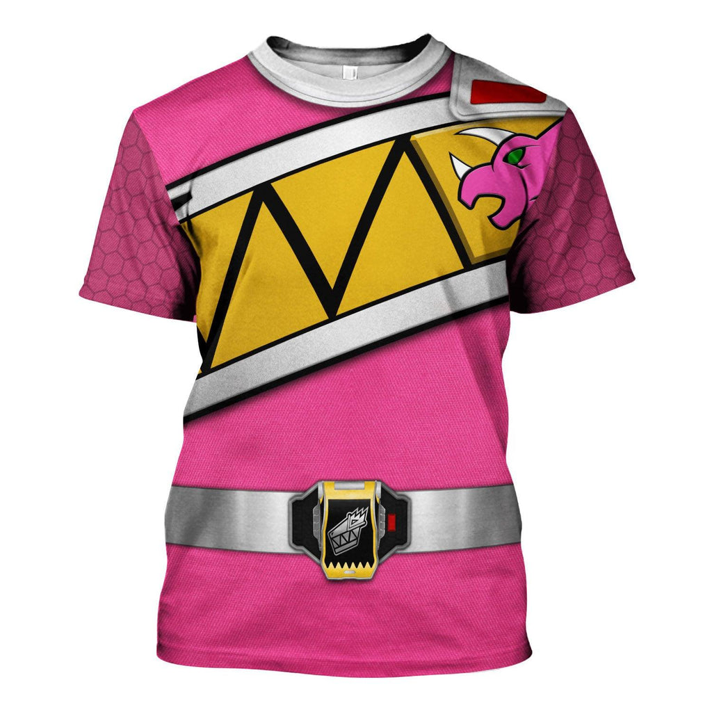 OodieGang Pink Power Rangers Dino Charge Hoodies Sweatshirt T-shirt Hawaiian Tracksuit - OodieGang.com