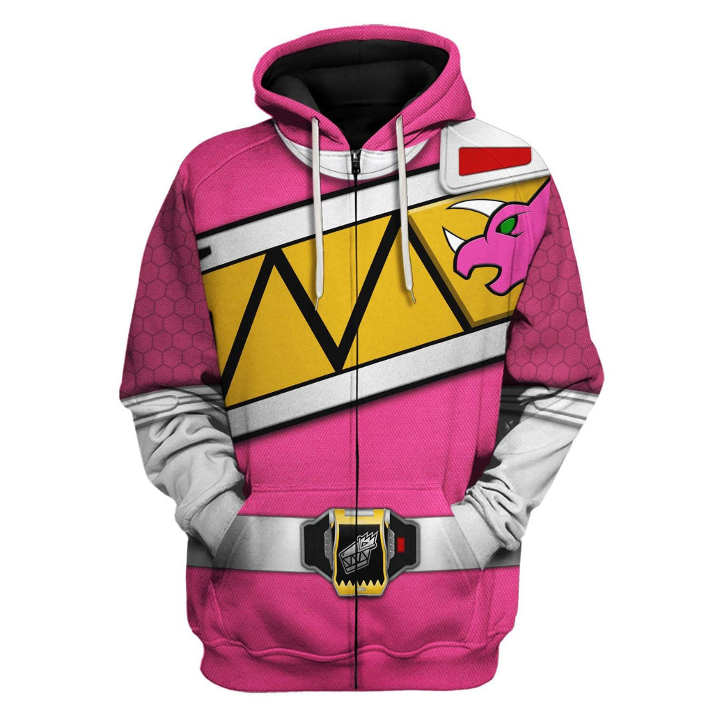 OodieGang Pink Power Rangers Dino Charge Hoodies Sweatshirt T-shirt Hawaiian Tracksuit - OodieGang.com