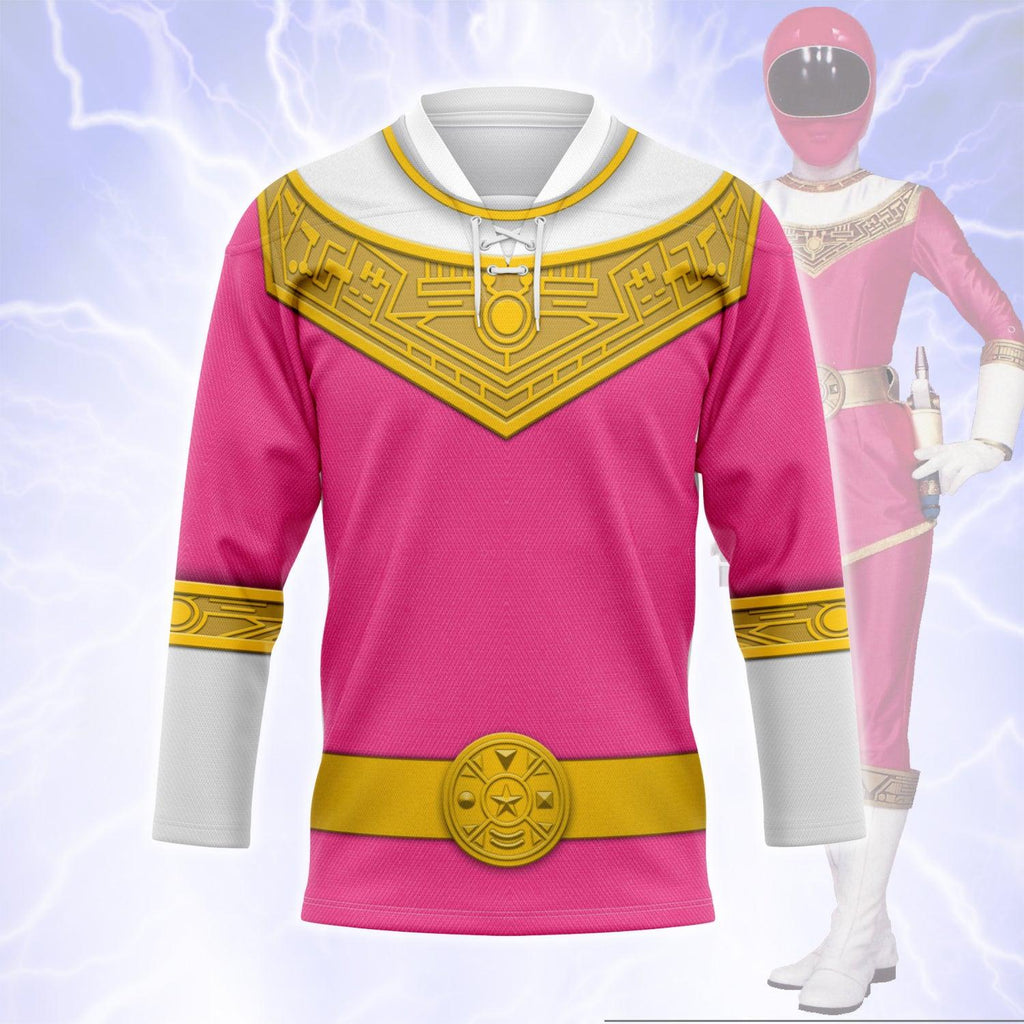 OodieGang Pink Power Rangers Zeo Hockey Jersey - OodieGang.com