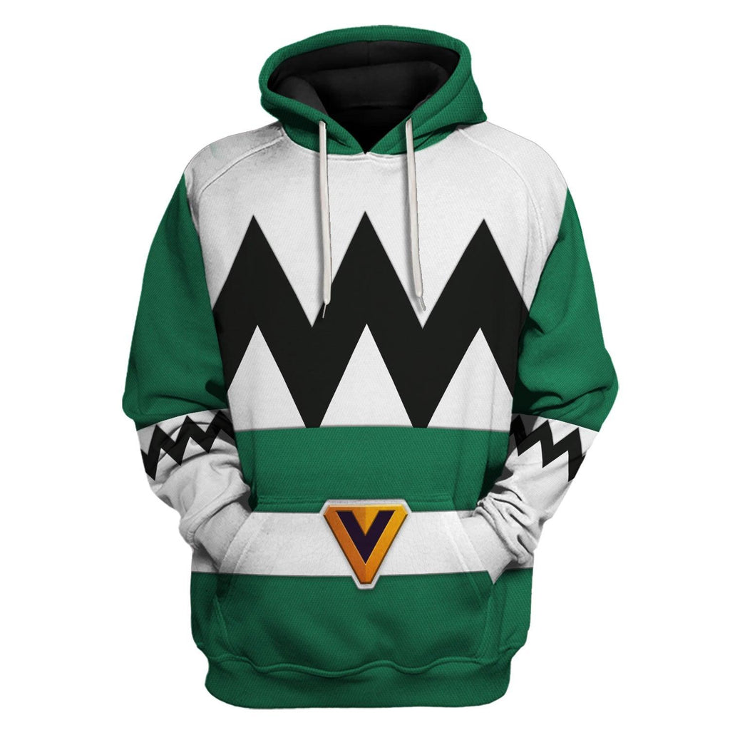 OodieGang Power Rangers Lost Galaxy Green Costume Hoodie Sweatshirt T-Shirt Tracksuit - OodieGang.com